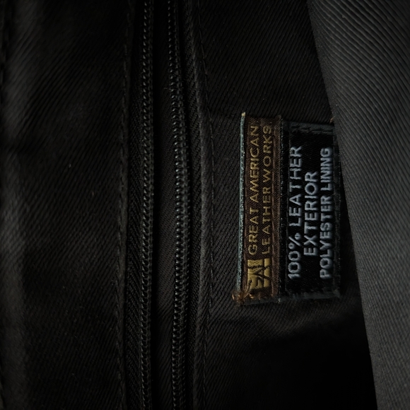 Great American leatherworks black bag with bronze rivets eeuc - Picture 6 of 15